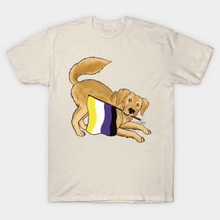 Pride Doggos Alternate: Non-Binary Golden Retriever T-Shirt